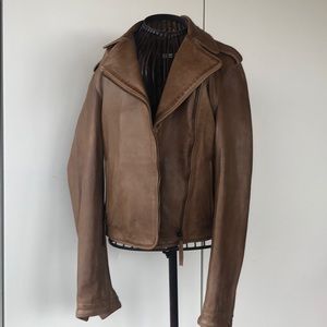 Massimo Dutti motorcycle leather jacket